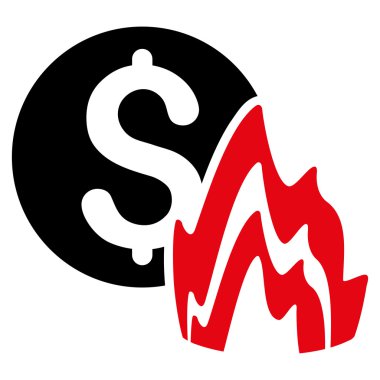 Yangın felaketi fiyat düz glif simgesi