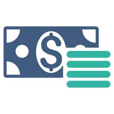 Doları nakit düz glif simgesi