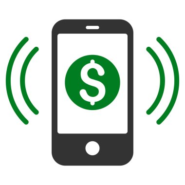 Ödeme telefon yüzük düz glif simgesi