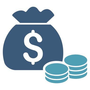 Para çantası düz glif simgesi