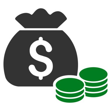 Para çantası düz glif simgesi