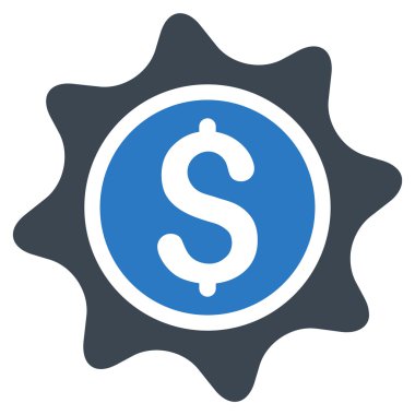 Para etiket düz glif simgesi