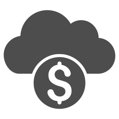 Bulut bankacılık düz glif simgesi