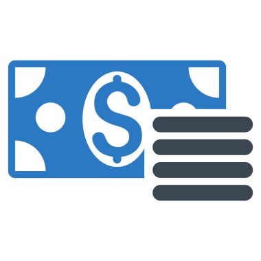 Doları nakit düz glif simgesi