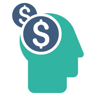 İş düşünme düz glif simgesi