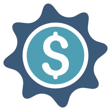 Para etiket düz glif simgesi