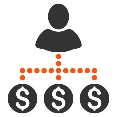 Kullanıcı ödeme düz glif simgesi