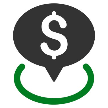 Banka yer düz glif simgesi