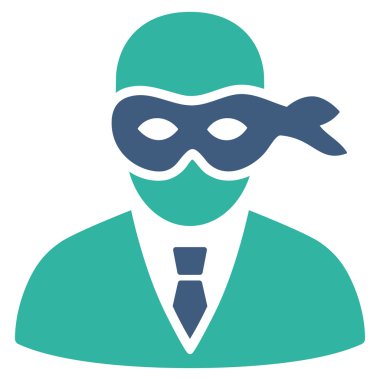 Maskeli hırsız düz glif simgesi