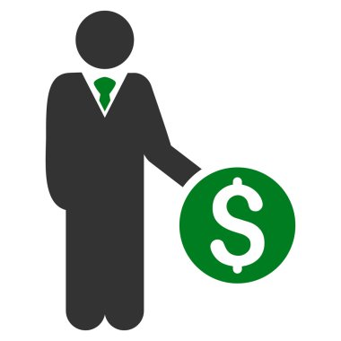 Bankacı düz glif simgesi