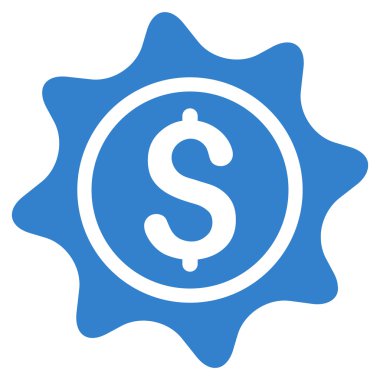 Para etiket düz glif simgesi