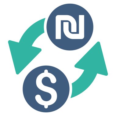 Doları şekel Exchange düz glif simgesi