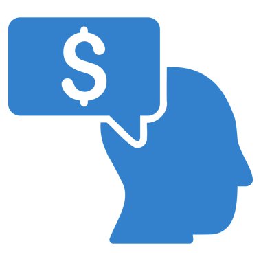 İş adamı fikri düz glif simgesi