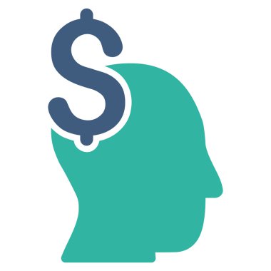 Ticari akıl düz glif simgesi