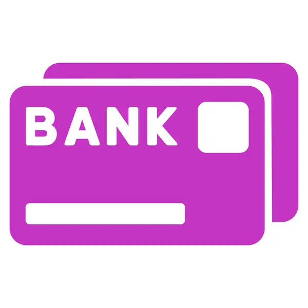 Банковские карты икона плоской глифы — стоковое фото