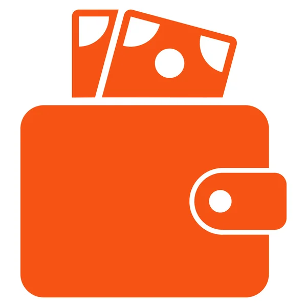 Wallet Flat Glyph Icon — Stock Photo, Image