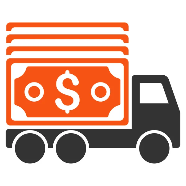 Cash Lorry Flat Glyph Icon — Stock Photo, Image