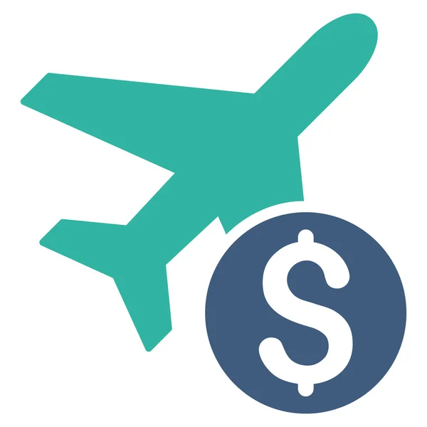 Precio del avión Flat Glyph Icon — Foto de Stock