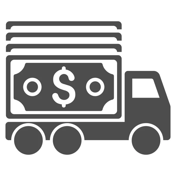 Pengar lastbil platt Glyph ikonen — Stockfoto