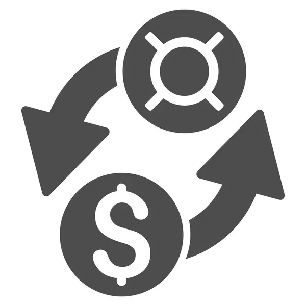 Dolara waluty wymiany płaskie glifów ikona — Zdjęcie stockowe