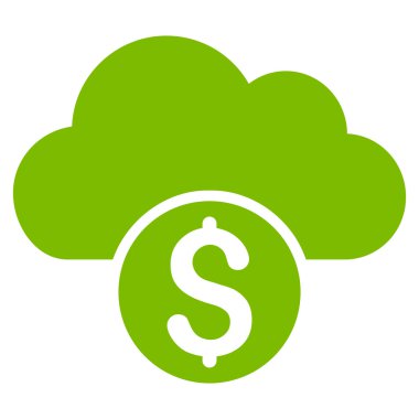 Bulut bankacılık düz glif simgesi