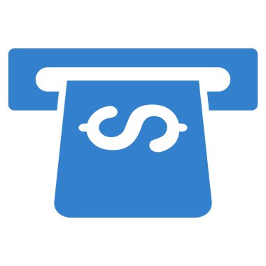 ATM düz glif simgesi