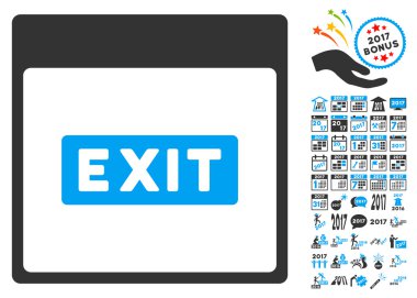 Resim yazısı takvim sayfa düz vektör simge Bonus ile çıkmak