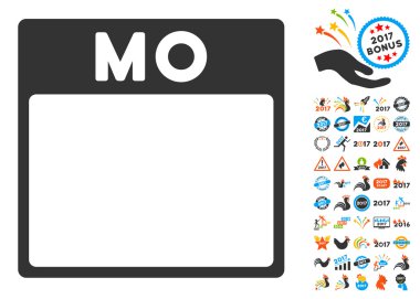 Pazartesi Bonus ile sayfa düz vektör simge takvim