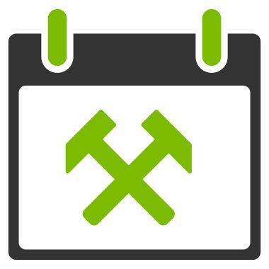 Çekiç takvim gün düz simgesini