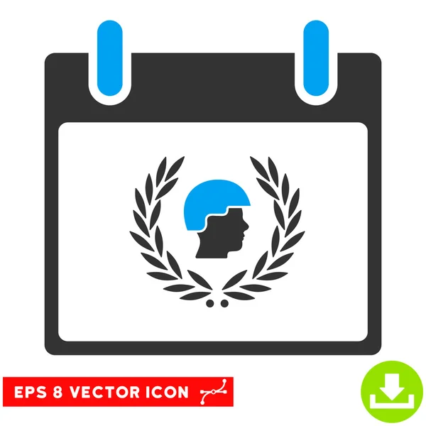 Soldat Lorbeerkranz Kalender Tag Vektor eps Symbol — Stockvektor