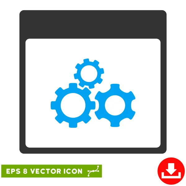 Mecánica Engranajes Calendario Página Vector Eps Icono — Vector de stock