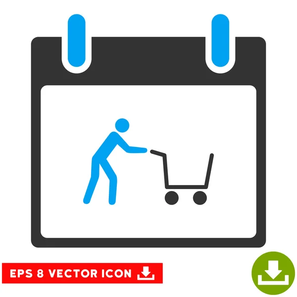 Warenkorb Kalender Tag Vektor eps Symbol — Stockvektor