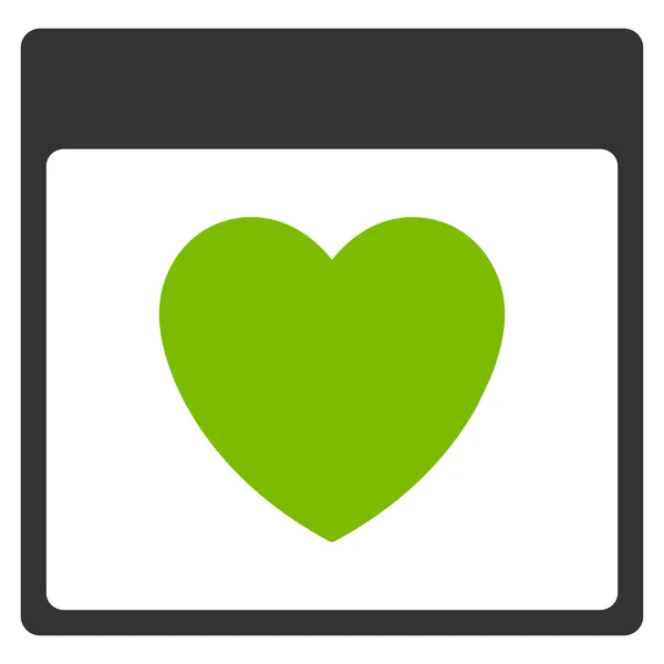 Favourite Heart Calendar Page Flat Icon — Stock Vector