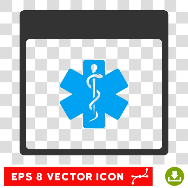 Vida médica Star Calendar Page Eps Vector Icono — Vector de stock