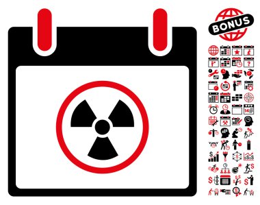 Atomik takvim gün düz vektör simge Bonus ile