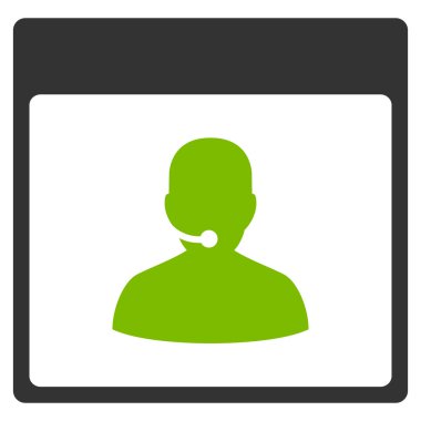 Çağrı merkezi Yöneticisi takvim sayfa düz simgesi