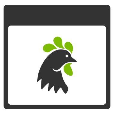 Horoz baş sayfa düz simge takvim