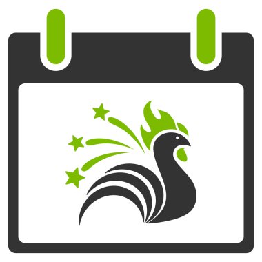 Işıltı horoz takvim gün düz simgesini