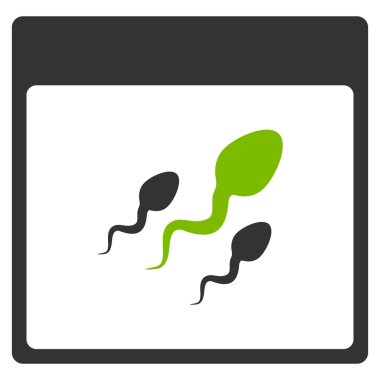 Spermatozoids takvim sayfa düz simgesini