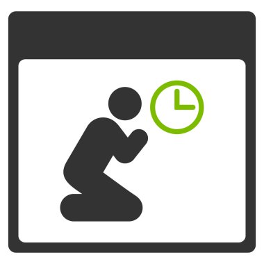 Saat takvim sayfa düz simgesi dua