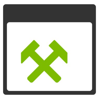 Çekiç takvim sayfa düz simgesini