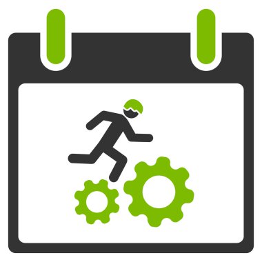 Çalışan işçi takvim gün düz simgesini