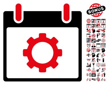 Vites seçenekleri takvim gün düz vektör simgesi Bonus ile