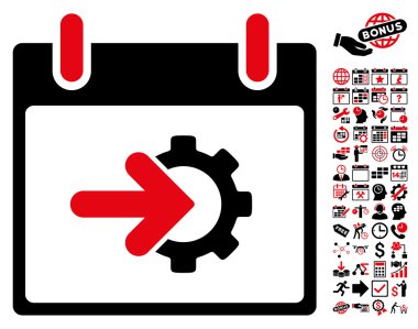 COG Tümleştirme takvim gün düz vektör simge Bonus ile
