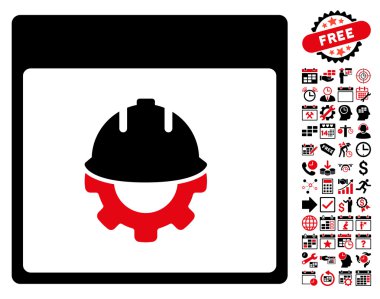 Bonus ile Geliştirme takvim sayfa düz vektör simgesi