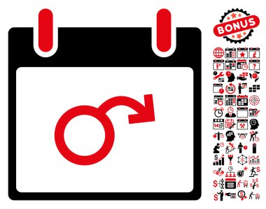 İktidarsızlık takvim gün düz vektör simge Bonus ile