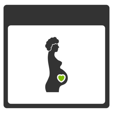 Hamile kadın takvim sayfa düz simgesini