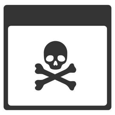 Zehir kafatası takvim sayfa düz simgesini