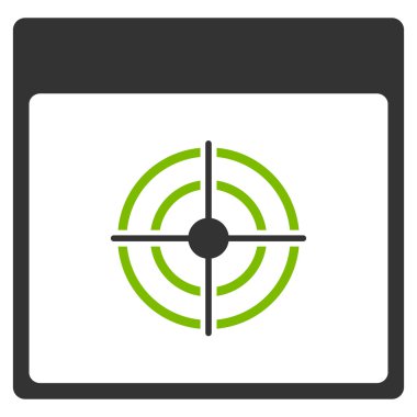 Bullseye takvim sayfa düz simgesini