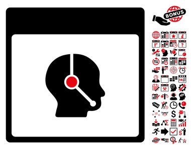 Telefonla satış operatör takvim sayfa düz vektör simge Bonus ile